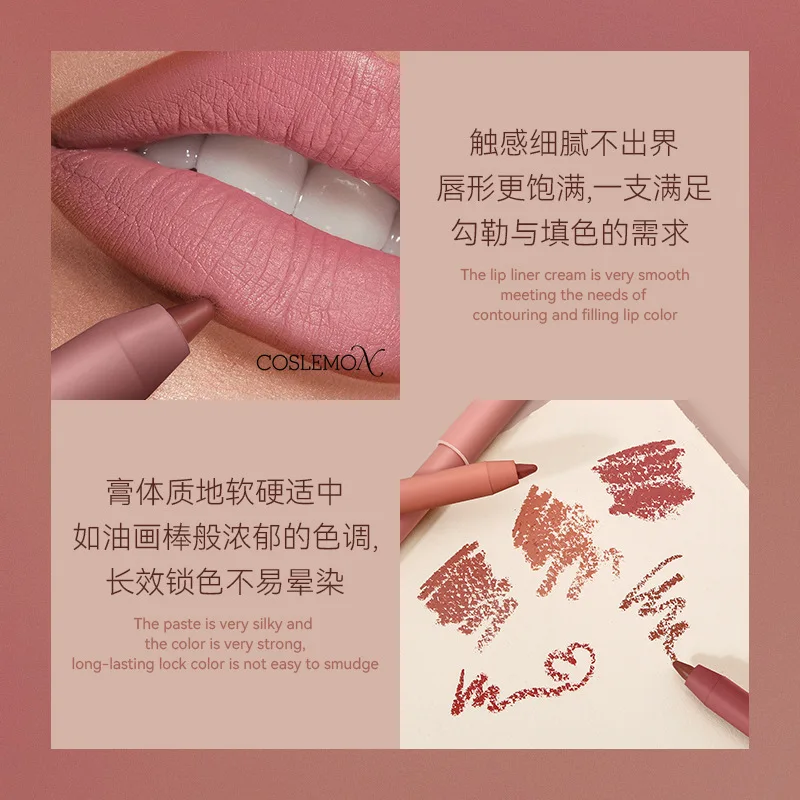 Matte Lip Liner Pencil Naakt Fluwelen Mist Waterdichte Langdurige Lipstick Gemakkelijk te dragen Non-stick Cup Sexy Rode Lip Make-up Cosmetisch