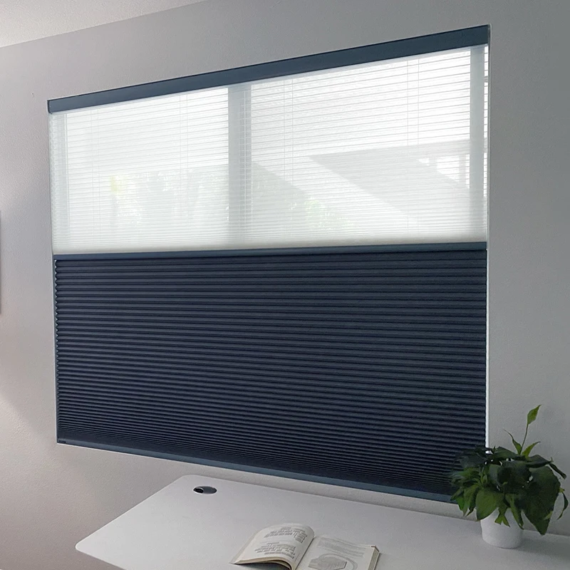 Blackout curtain soundproof custom honeycomb blinds smart window perfect fit honeycomb blinds day and night