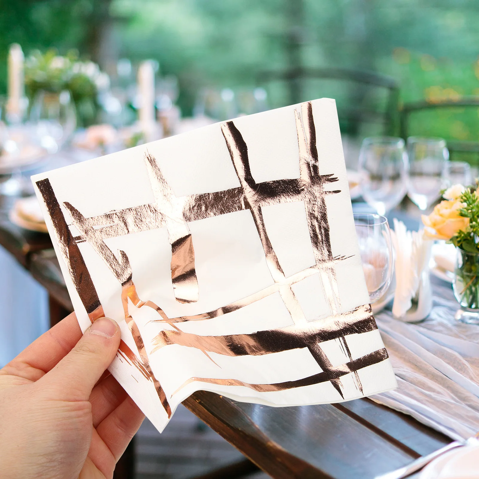 الذهب احباط المطبوعة المناديل الورقية حفل زفاف الأنسجة الزخرفية للولائم عطلة عشاء الجدول لوازم الديكور