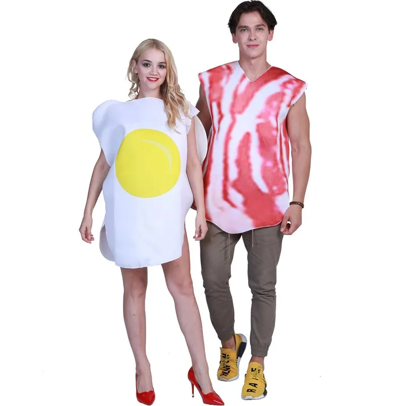 

Halloween Couple Breakfast Food Set Cospaly Costume Ethnic Wear Stage Performance Women's Fashion Spring