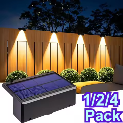 Solar Powered Fence Lights Outdoor Waterproof LED Spot Lens Solar Lamp for Outside Deck Yard Rail Designed for Wall Lighting