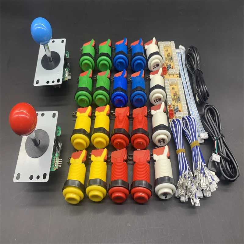 

Arcade DIY KIT American Style SANWA Joystick HAPP Type COIN 2 Player Push Button With Micro Switch And Zero delay encoder For PC