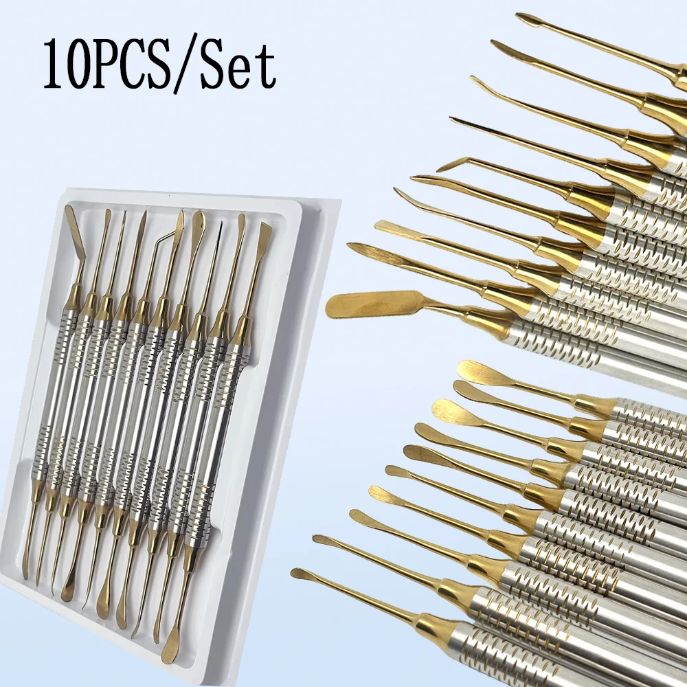 

10 Pcs Dental Implant Periosteal Elevator Set for Periodontal Oral Maxillofacial Surgery Retracting and Reflecting Tool Kit