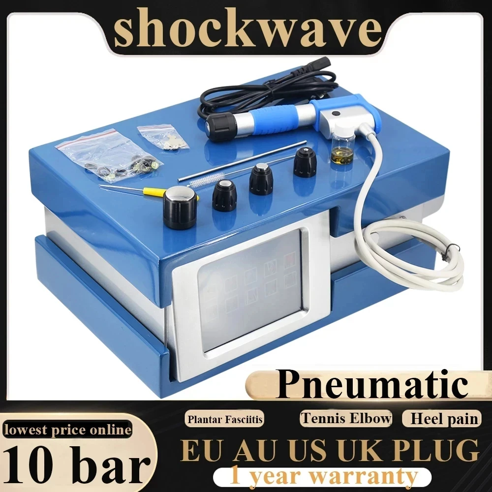 

10 Bar Pneumatic Shockwave Therapy Machine Extracorporeal Physiotherapy Shock Wave ED Treatment Pain Relief Health Care Tools