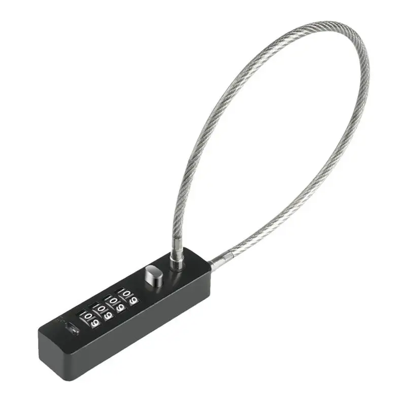 

4-Digit Combination Cable Lock Anti-Theft Cycling Lock Steel Cable Rope Resettable Combination Lock Portable Keyless Lock For