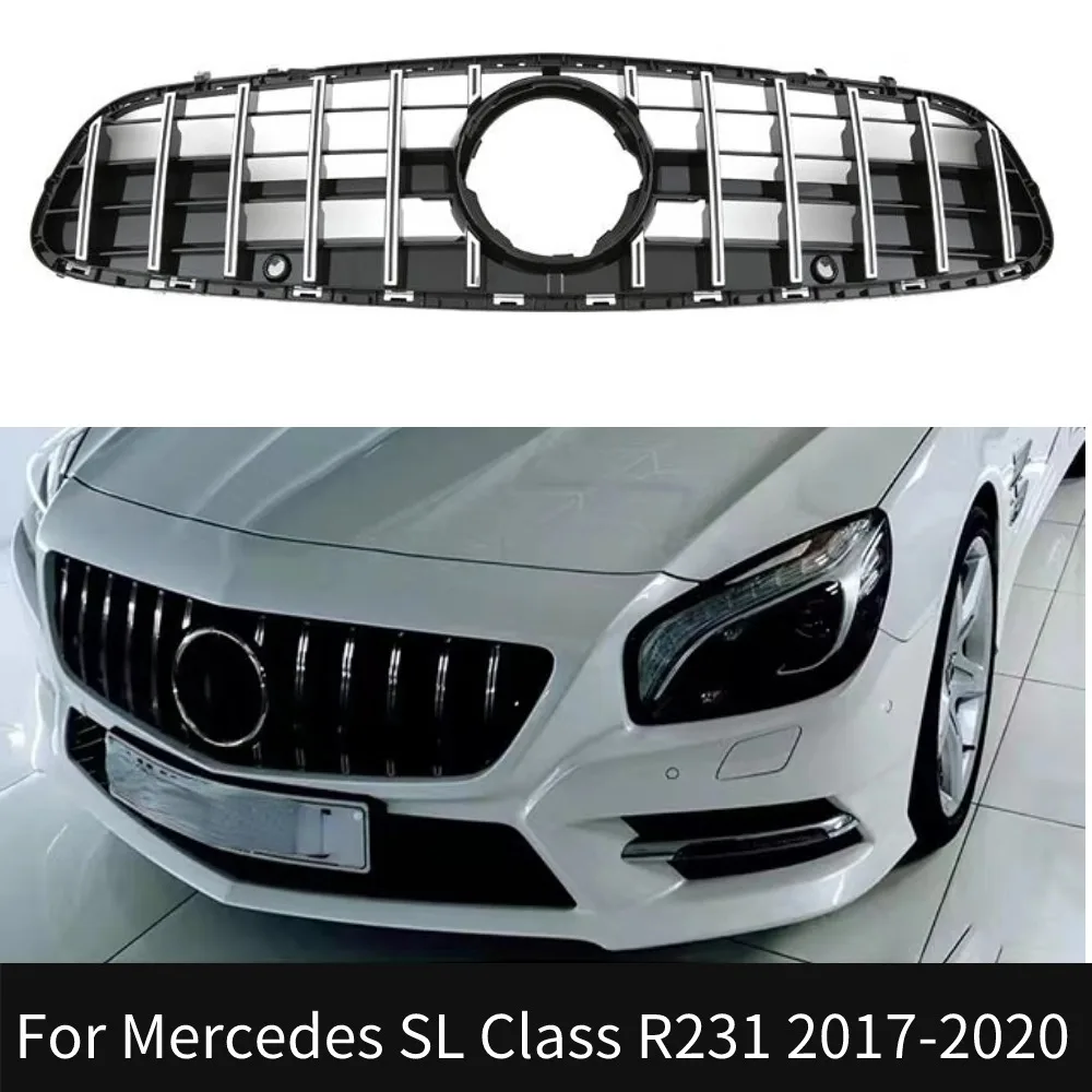 For Mercedes SL Class R231 2017-2020 GT Style GrilleSport Front Radiator Grill Inlet Middle Mesh Tuning  Accessories