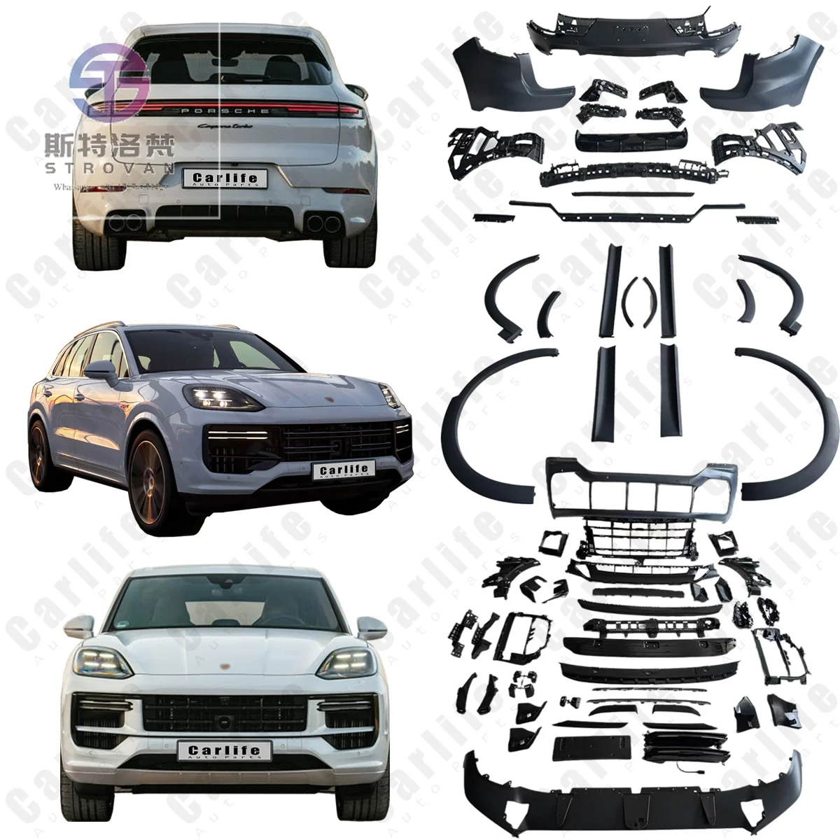 

Factory Price Car Bumpers Bodykit for Cayenne 9Y0.2 2024- Change to TurboS Model with Tip Exhaust.