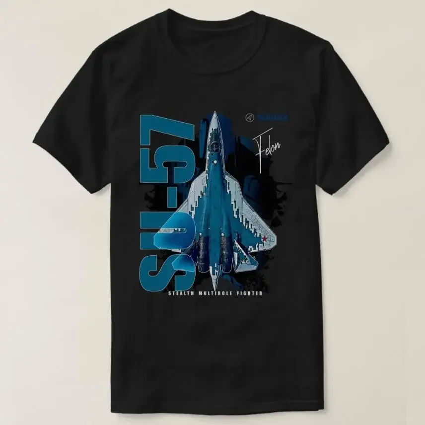 Short Sleeve Casual Cotton O-Neck T Shirts Su-57 Stealth Multirole Fighter Aircraft T-Shirt graphic t shirts oversized clothing