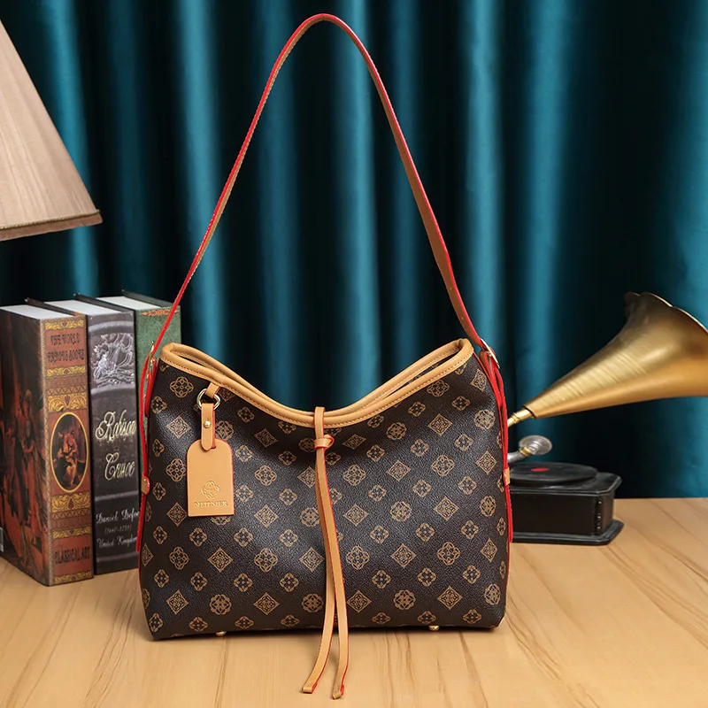 レトロな高級おむつバッグ-女性用ラグジュアリークロスボディハンドバッグ-デザイナーミニマリストヴィンテージ大容量レザートートバッグ