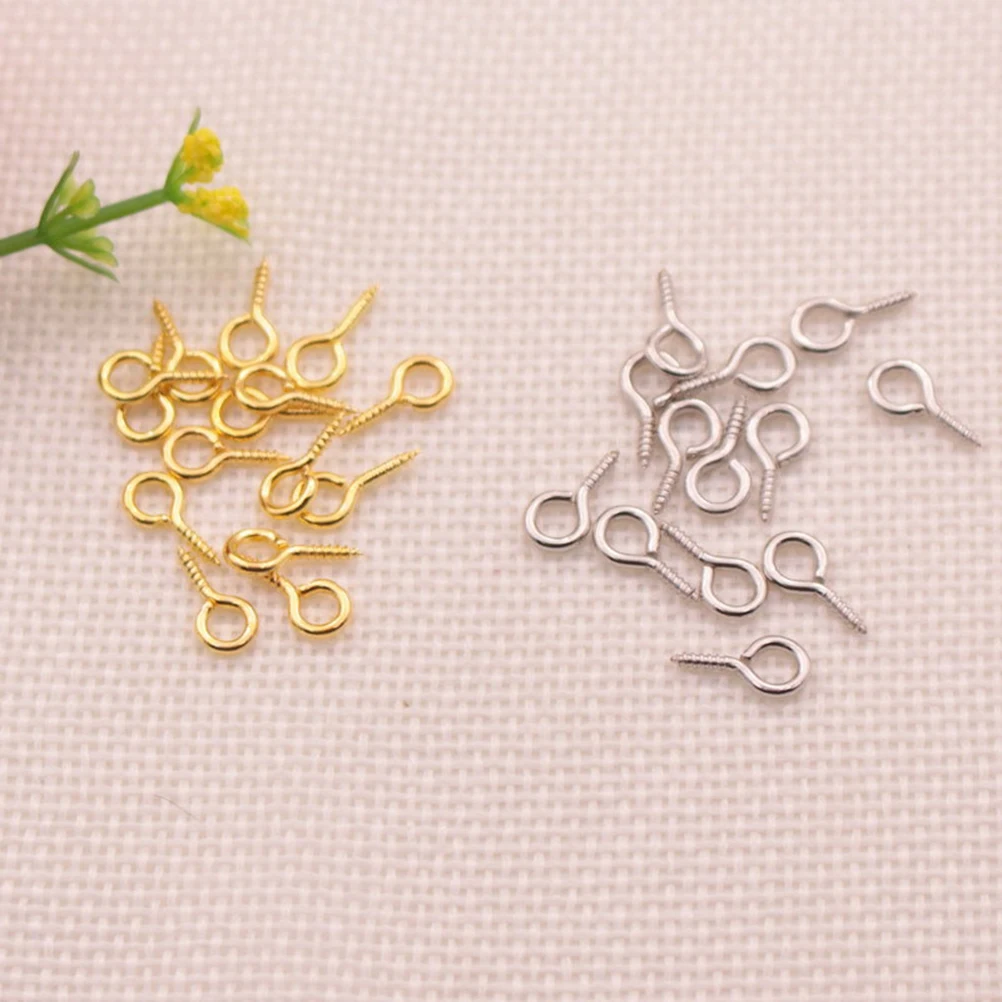 

300Pcs Mini Eye Screw Pins Strong Metal Screw Eyelets for Bracelet Necklace Keychain DIY Jewelry Crafting Supplies Gold-Plated