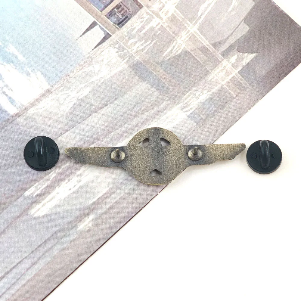 Sowjetische rote Stern-Pilotenflügel-Emaille-Anstecknadeln, militärische Luftwaffen-Broschen, hohle goldene Pentagramm-Metallabzeichen, Rucksack- und Reversnadel, Geschenk – Detail 3