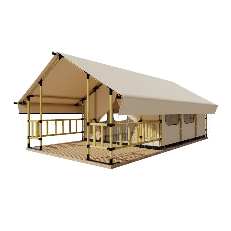 Fireproof Eco Resort Hotel Wooden Frame Tent for Camping Hiking Events