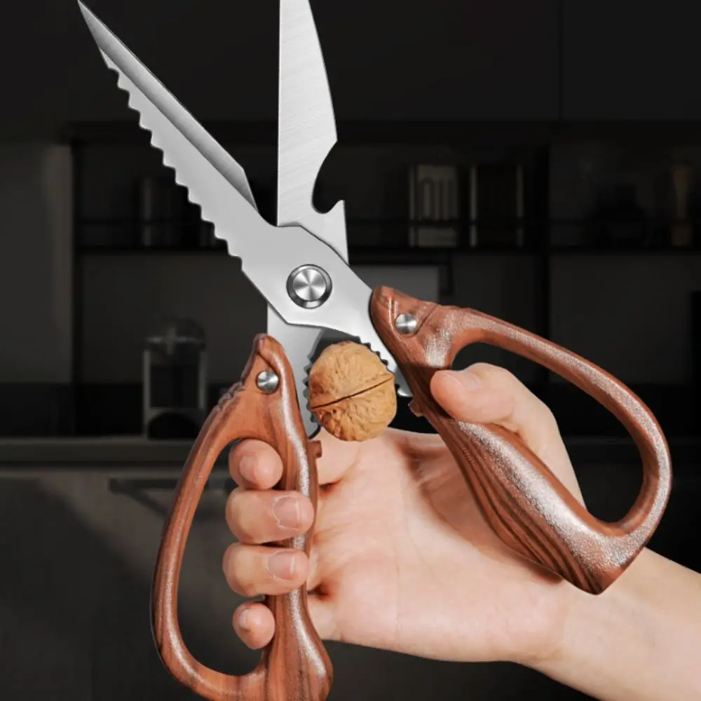 

Heavy Duty Imitation Wood Handle Kitchen Shear Rustproof Sharp Kitchen Scissor Stainless Steel Hard Barbecue Scissors Noodle