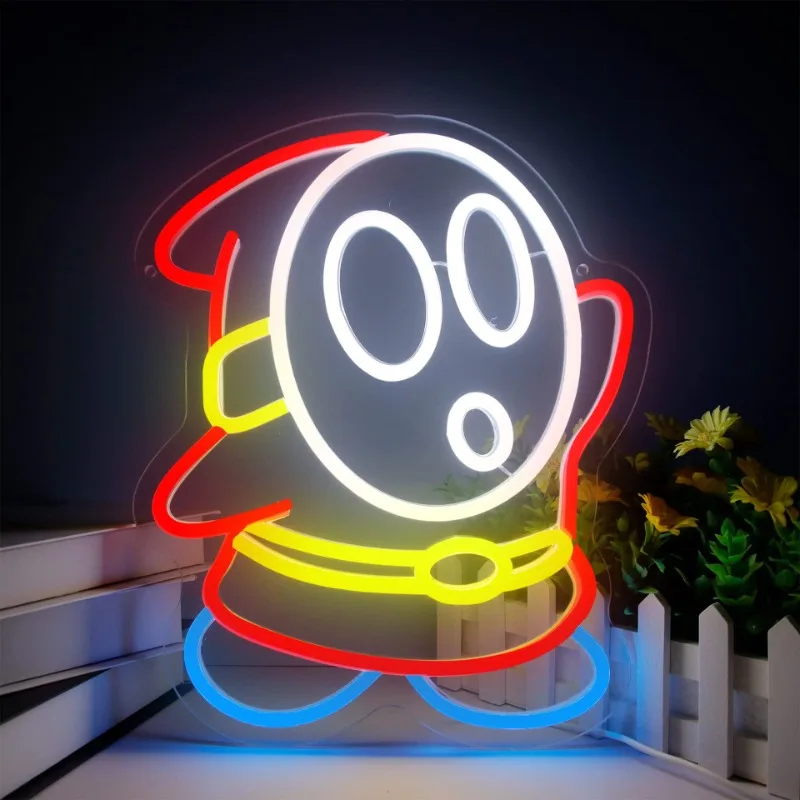 Super Mario Bros USB LED Neon Lights Sign per Wall Art Decor Gaming Bar Camera da letto Decorazione di nozze Insegna al neon appesa Regali per feste