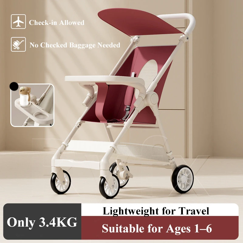 

Foldable Baby Stroller Compact Lightweight Travel Stroller for Toddlers Pushchair for Outdoor