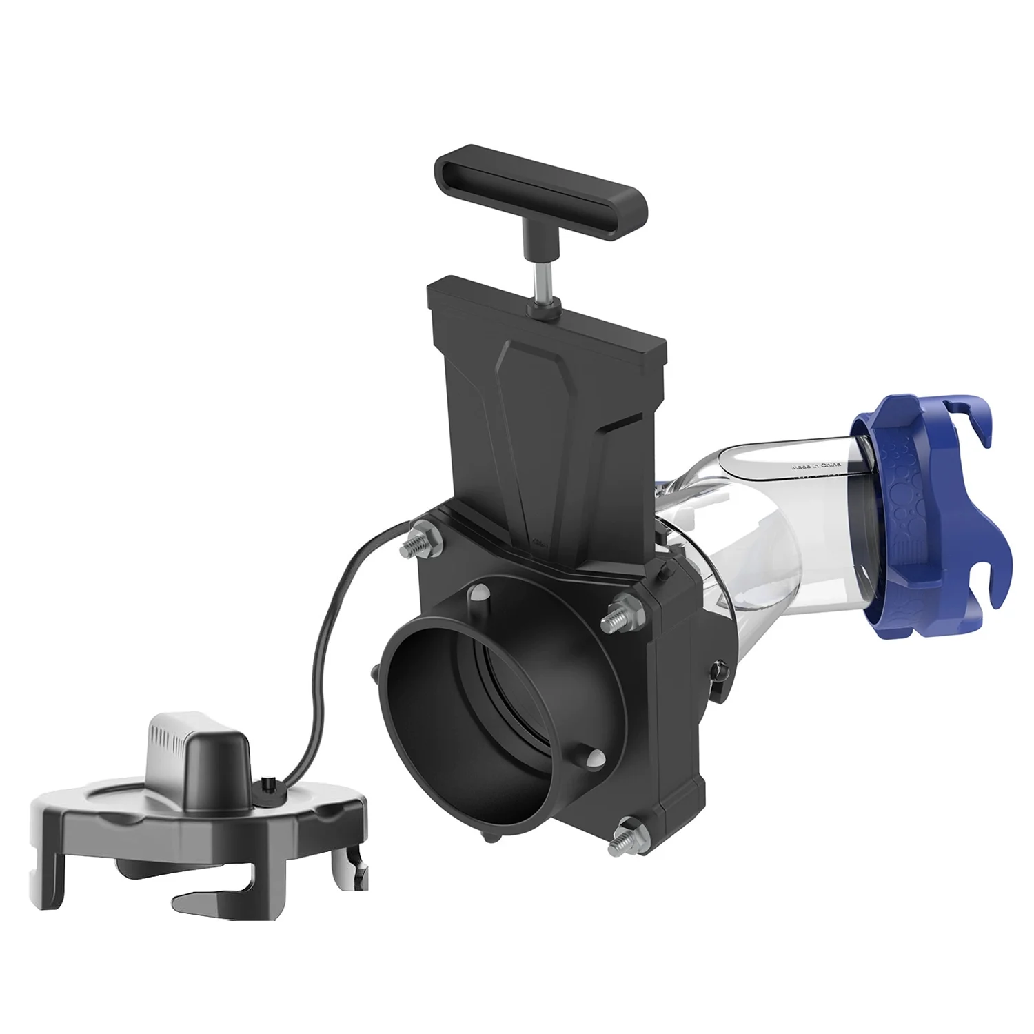 RV Waste Water Drain Valve with 45-Degree Flushing Connector Waste Tank Flushing Valve Accessory for RVs and Campers