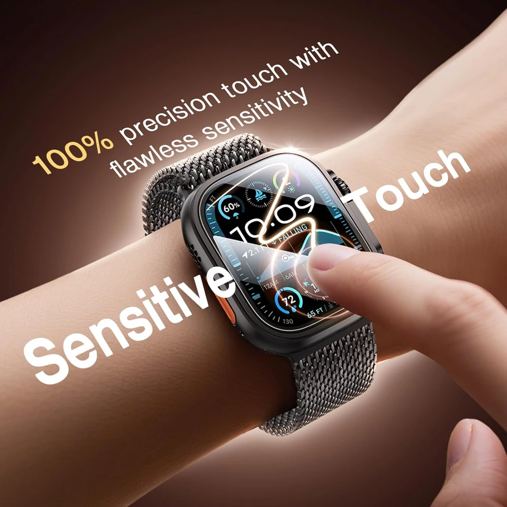 زجاج مقسى لساعة أبل الترا 1/2/3 49 مللي متر مع أداة محاذاة واقي للشاشة لملحقات iWatch Ultra 1 2 3 49 مللي متر
