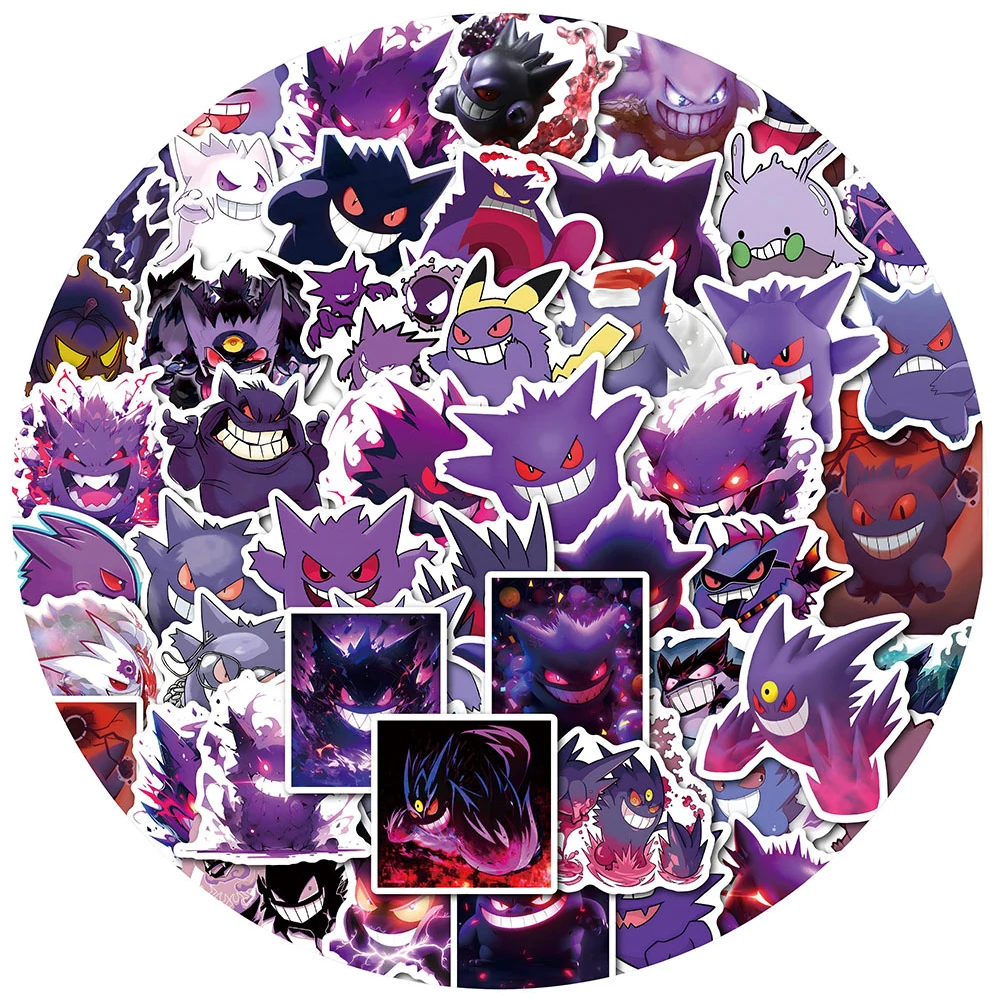 10/30/50PCS Cute Pokemon Gengar Cartoon Stickers Decals DIY Decoration Notebook Phone Suitcase Laptop Fridge Kawaii Graffiti Toy