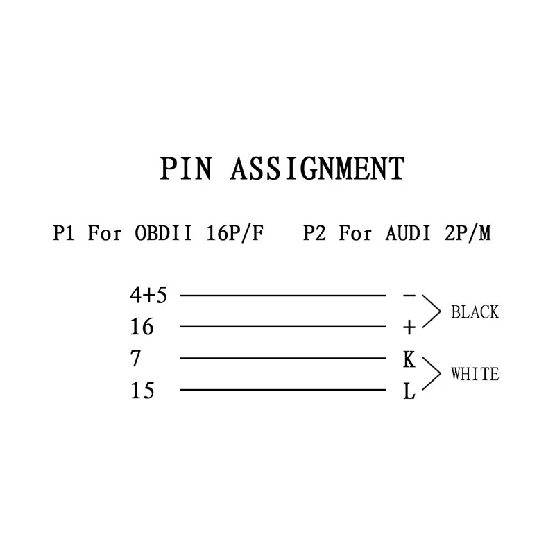 OBD II OBD2 Cable 2 x 2Pin to OBD2 16Pin Female Connector Cable Diagnostic Adapter for -Audi VAG Seat Skoda