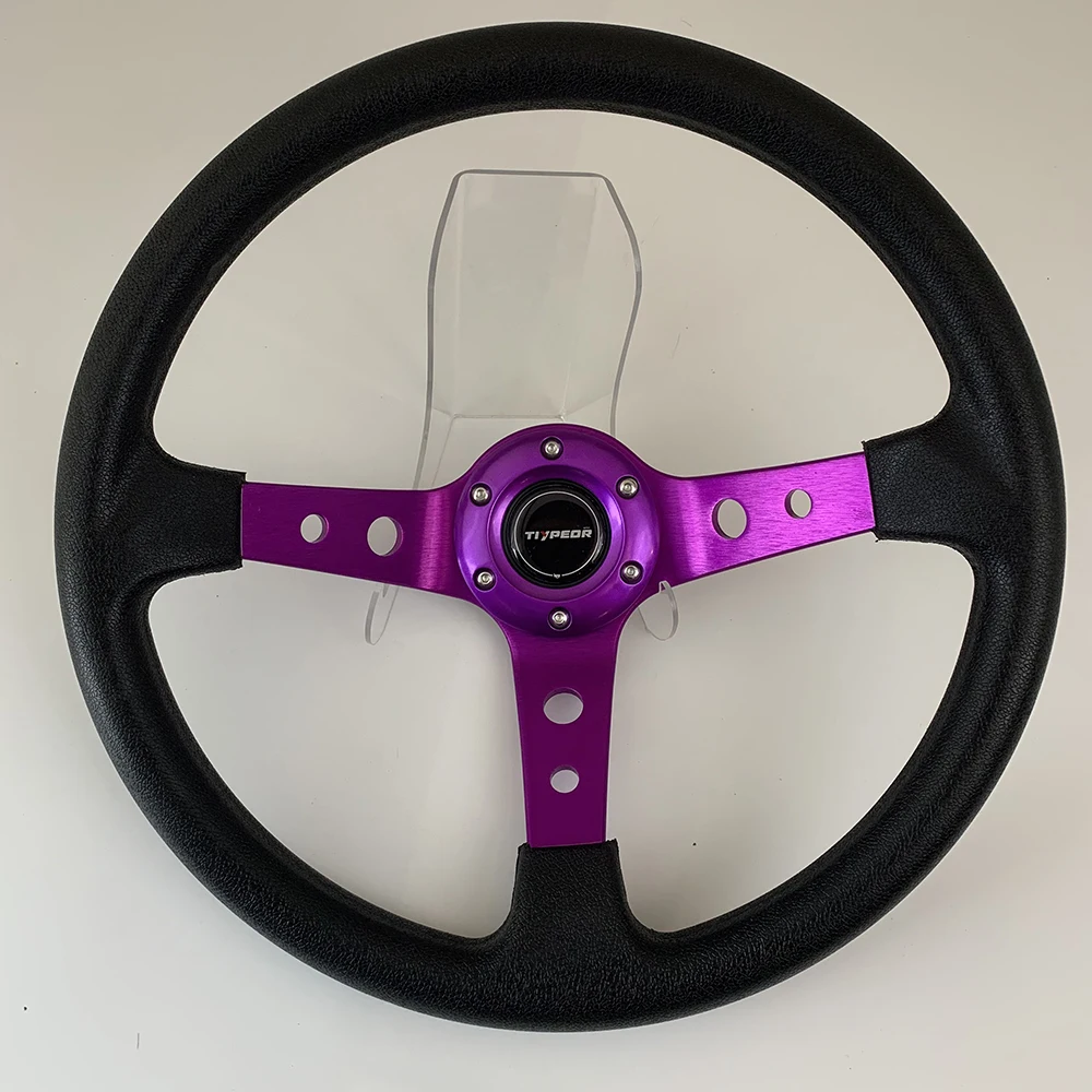 tiypeor Universal Cars Racing Car Racing Lenkräder PU 14-Zoll Drifting Sport Lenkrad