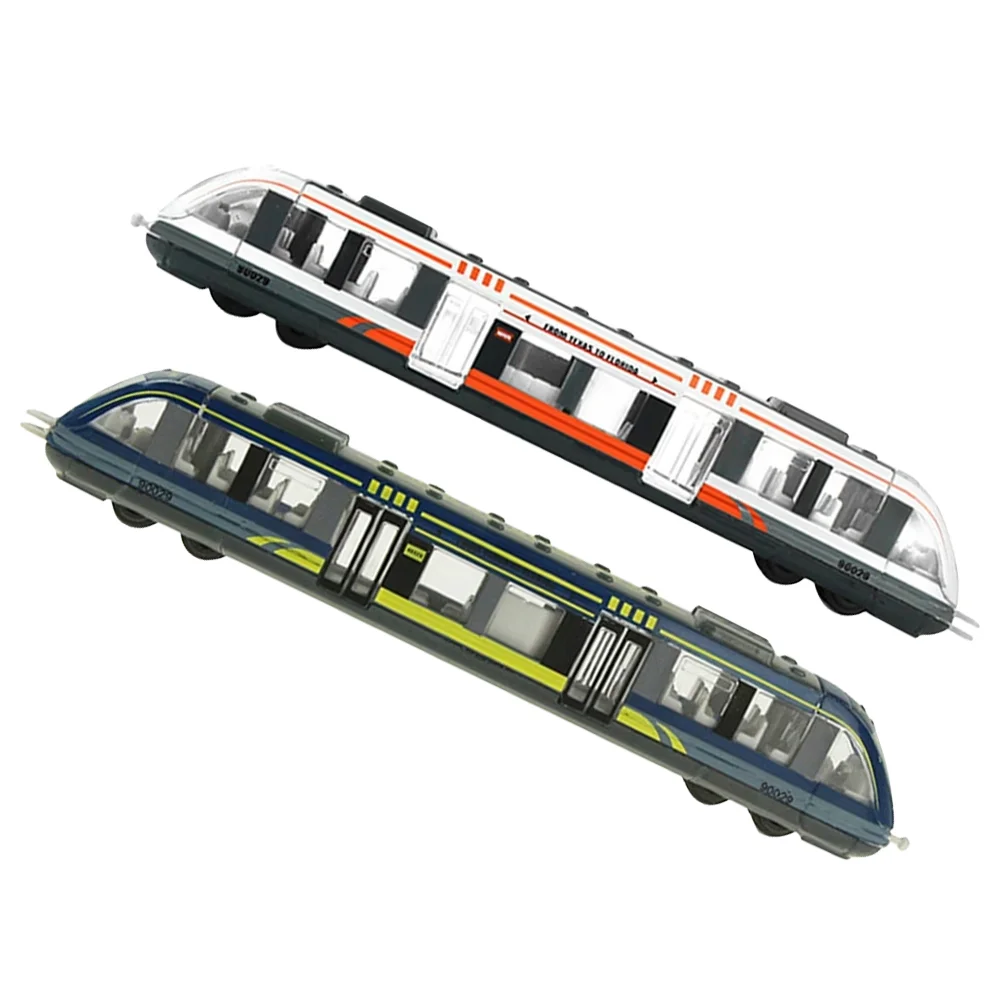 2 Pcs Kids Toys Childrens Small High Speed Rail Alloy Lovely Electric Train Plaything Funny for