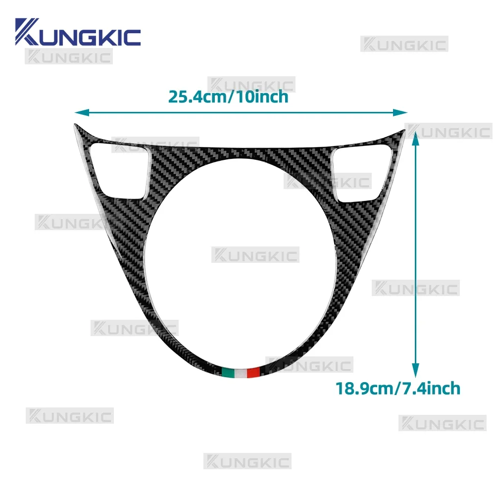 Real Soft Carbon Fiber For Abarth 595/695/595C/695C 2012 2013-2015/Fiat 500 2008-2015 AT MT Car Gear Shift Sticker Tricolor Trim view 5
