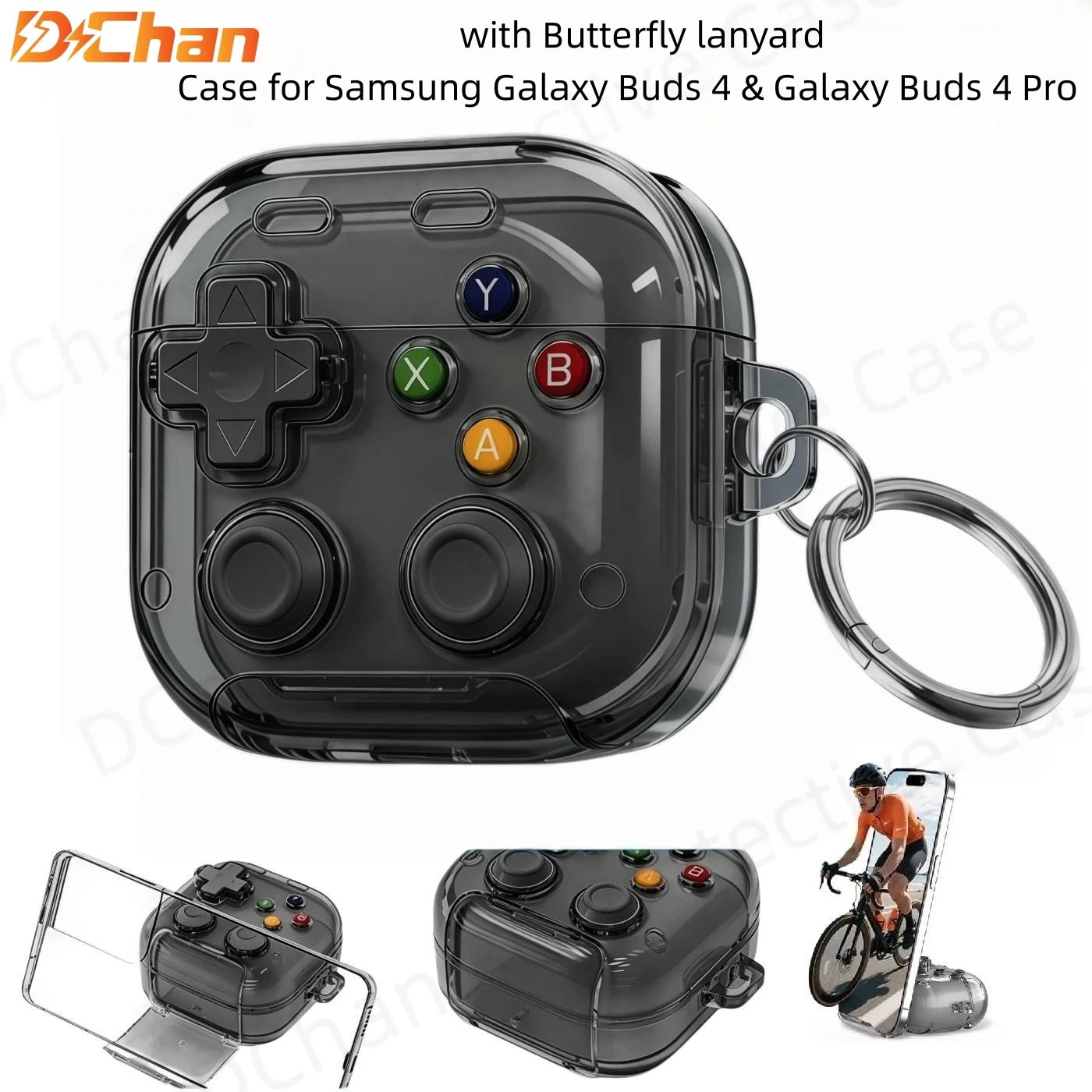 3D-Spielhülle für 2026 Neue Galaxy Buds4 Pro & Buds 4 mit Schmetterlings-Lanyard, stoßfeste Schutzhülle für Buzz4 Pro Fuda – Detail 1