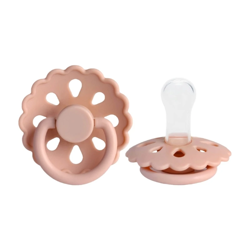 Soft Rubber Baby Pacifiers with Large Ventilation Holes Gentle Silicone Nipple Comfortable Toy for Infants 0-6 Month