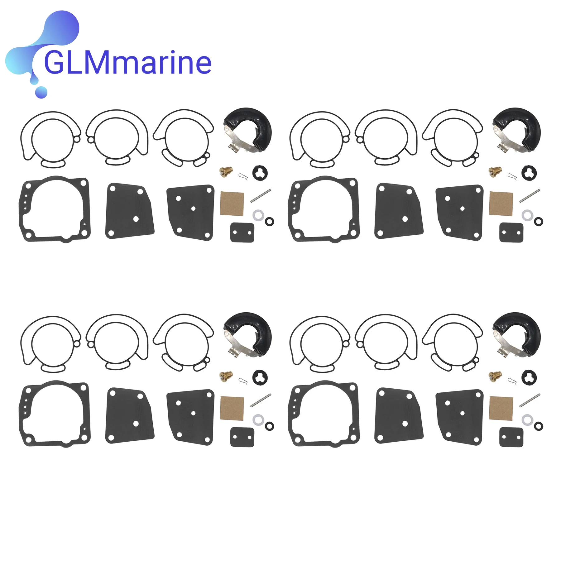 New Carburetor Carb Rebuild Kit with Float For Johnson Evinrude 438996 for BRP OMC V4 V6 90 100 115 150 175 HP 777719 435442