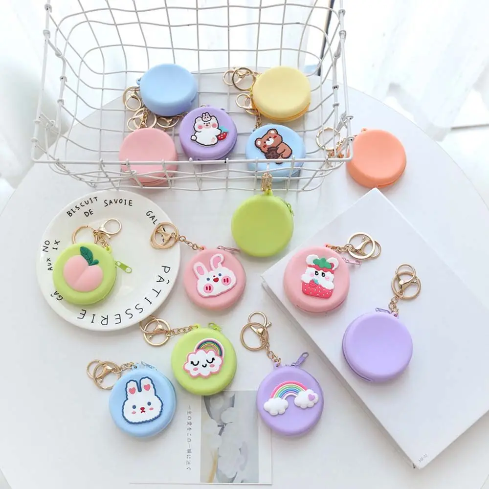 Lovely Silicone Animal Round Wallet Coin Purse Change Pouch Bag Headset Bag