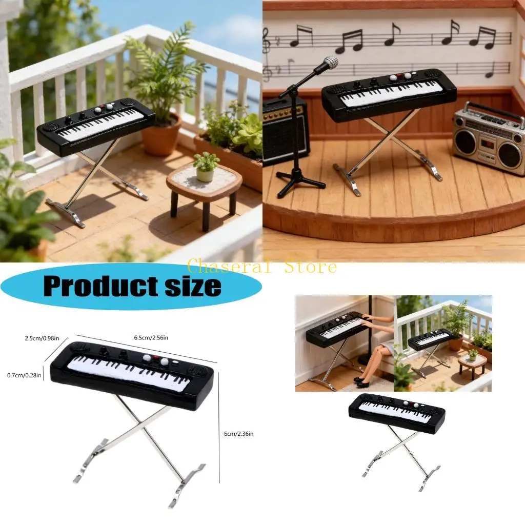 

E7CE Electronic Piano Model Figurine For Doll House Encourages Musical Exploration