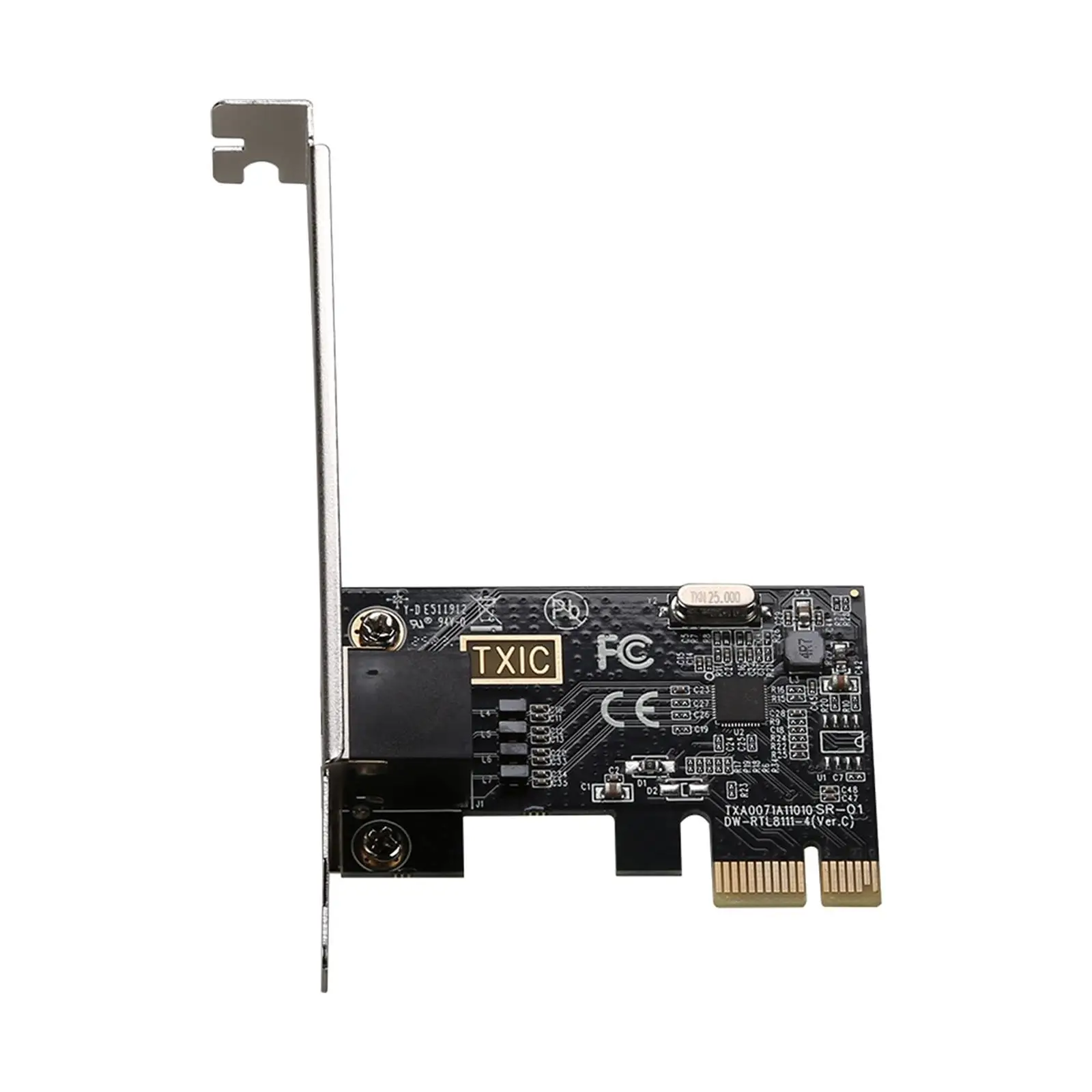 Network Card with Low Profile Bracket Single Port 10/100/1000/2500Mbps LAN Controller Card Metal Server Mini PCIe Base-t Gigabit