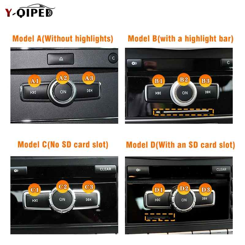 CD-Player-Taste für die Mittelkonsole für Mercedes Benz W204 X204 W212 W207 W218 W166 W156 W176 W172 Klasse, Radio-Ein/Aus-Taste – Detail 3