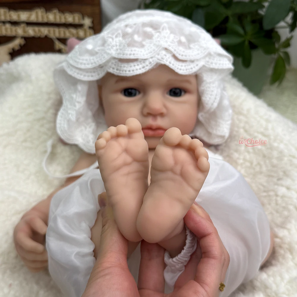 46cmシリコンベビーガールルルフルソリッドシリコンリボーンドール塗装済み3Dスキンウェイトドールクリスマスプレゼント子供のおもちゃ