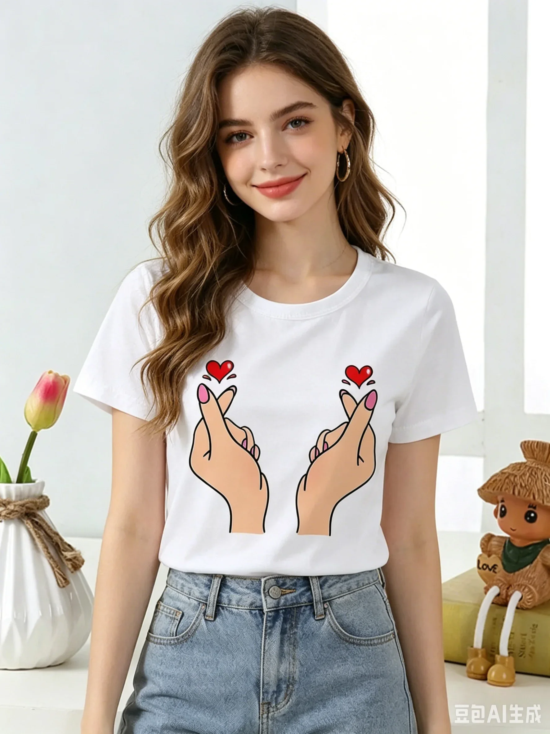 Kids Funny Design T-shirt Summer Comfy White Short Sleeve Tops for Boys And Girls Simple Polyester Fabric Clothes