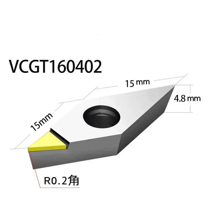 

MCD Diamond VCGT160402 Insert Single Crystal Turning Tool High Hardness Diamond Cutter for Copper Aluminum to Achieve Mirror Ef