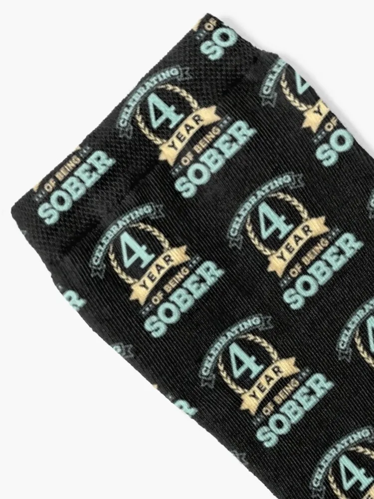 I have been sober for 4 year print celebrating sobriety Socks football sport Socks Women Men's