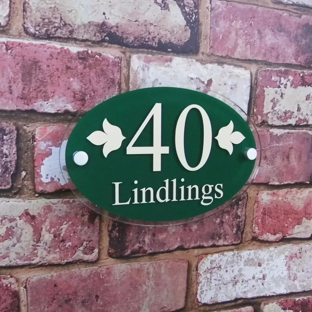 

Customized acrylic house signs Modern Appearance Glass House Sign / Door Number Plate Oval Color Options avalible Door sign