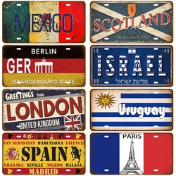 Retro National Flag Decorative Plate Vintage Plaque Metal Sign Wall Decor Art Home For Bar Pub Decor Painting Man Cave Poster