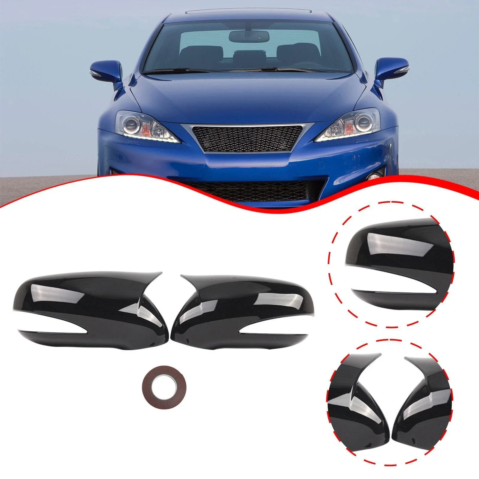 

Для Lexus IS350 LS250 ES350 RX RX270 RX350 RX450 LHD автомобильные крышки бокового зеркала заднего вида глянцевый черный 8794A53411A0 8791A76070A1