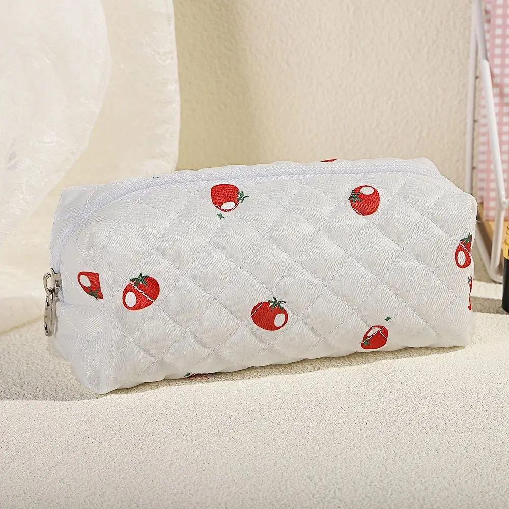 Корейская сумка-карандаш с цветочным принтом Gook Looking, эстетичная пухлая стеганая сумка для ручек, хлопковая милая сумка для хранения канцелярских принадлежностей, студенческие принадлежности