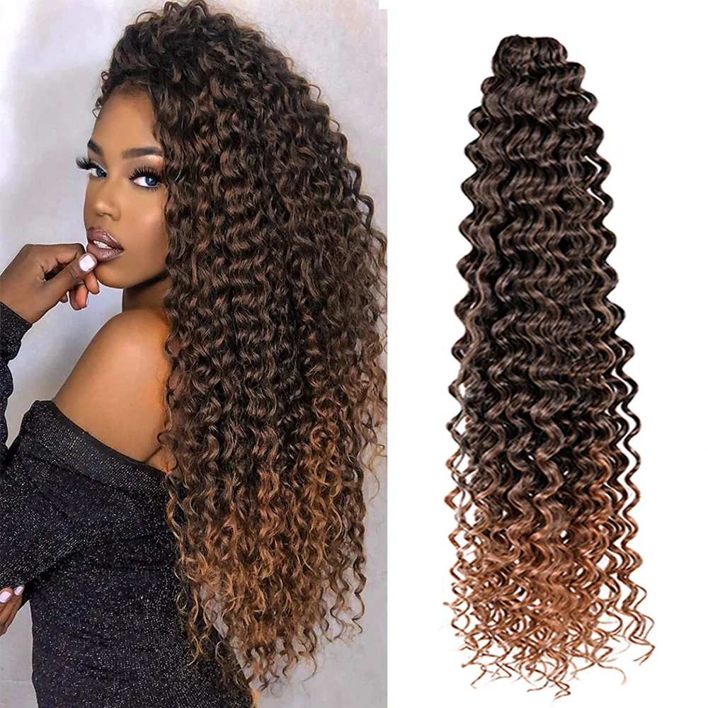 22Inch Deep Wavy Twist Crochet Braiding Hair Extensions Synthetic Braid Afro Curls Water Wave Twist Crochet