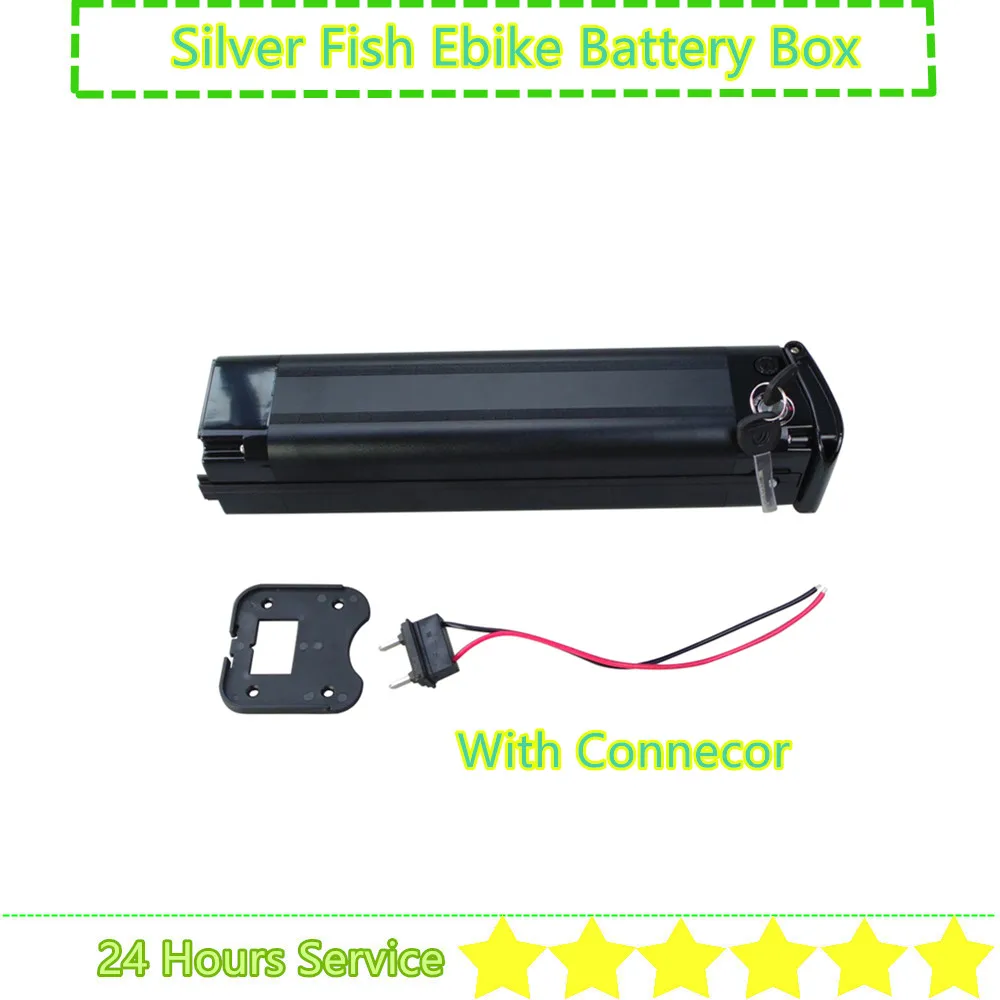 Small Thin Silver Fish Ebike Battery Box 24V 36V 48V City Bike Folding Bike E-bike Battery Box 40 50 52 60 pcs 18650 Cells Box