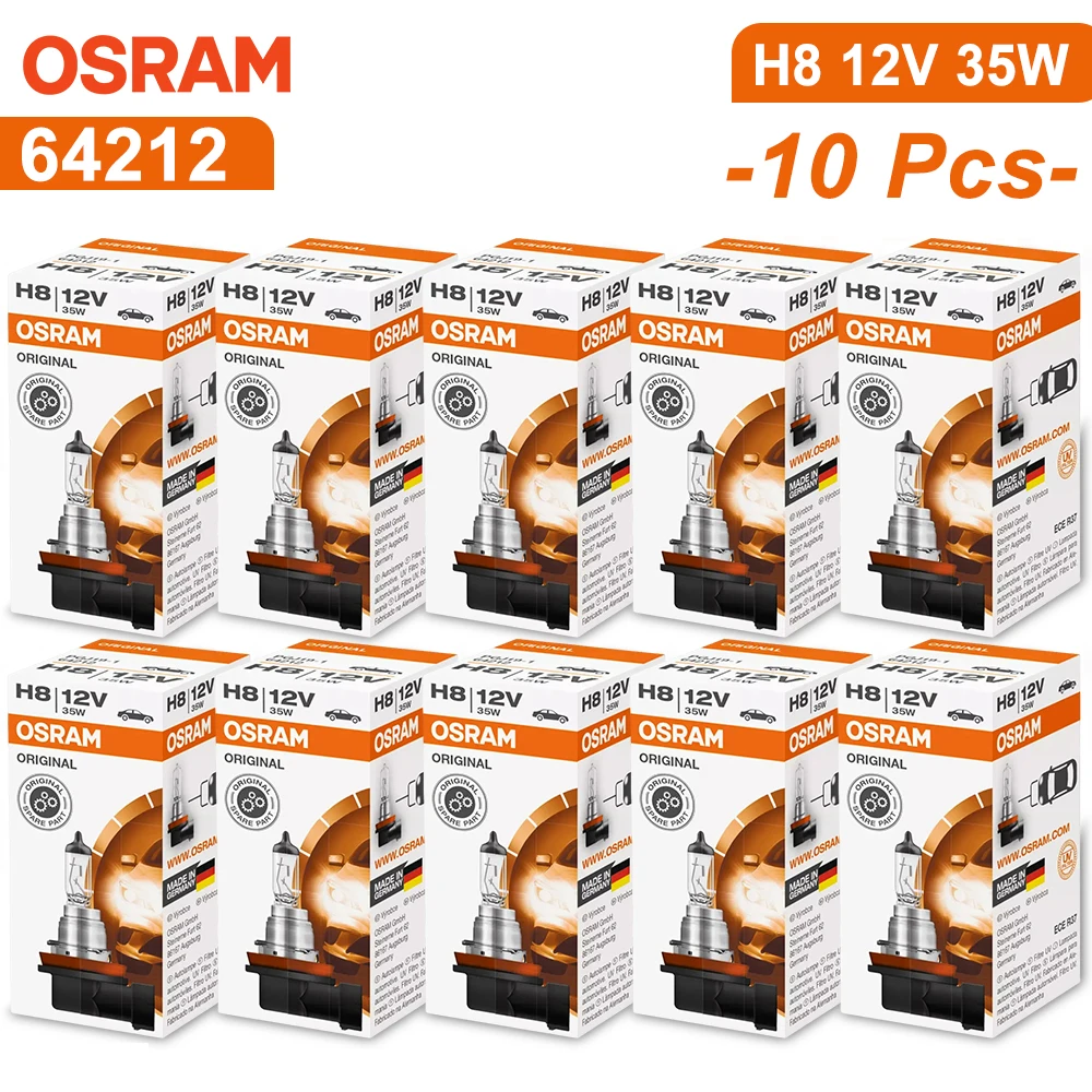 OSRAM H8 12V 35W PGJ19-1 64212 Original Light Car Halogen Fog Lamp Auto Bulb 3200K Standard Headlight Made In Germany