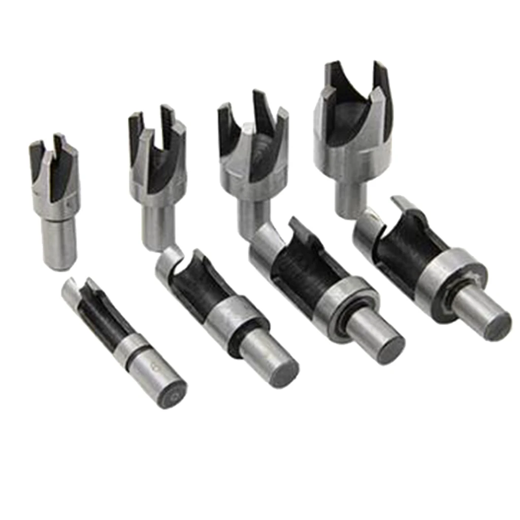 8Pcs/set Carpentry Wood Plug Cutter Straight and Tapered Claw Type Drill Bit