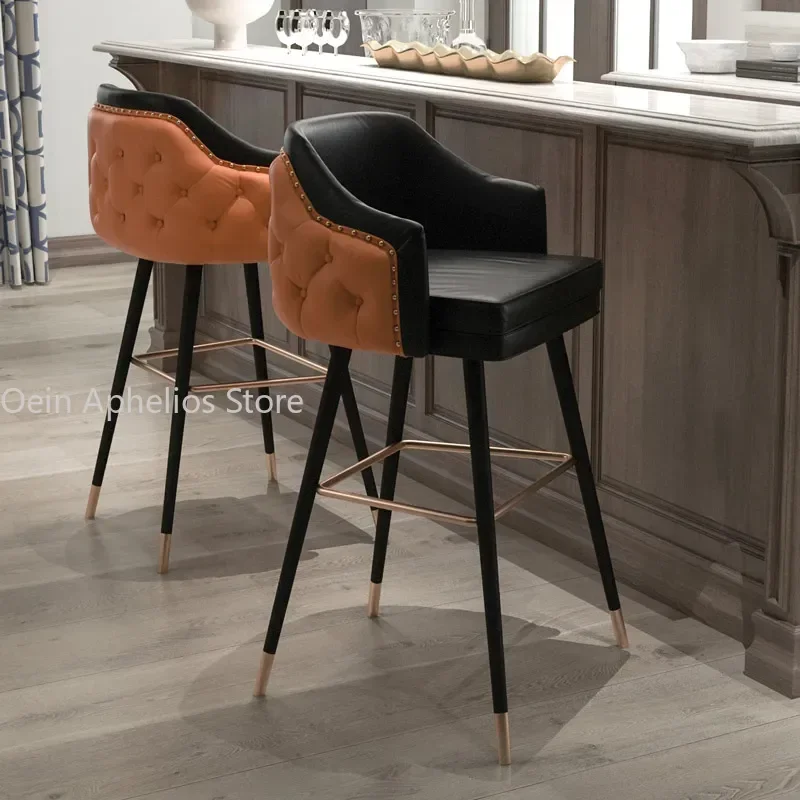 

Industrial Dining Chair Office Minimalist Counter Nordic Chairs Bar Stool Furniture with Backrest Taburetes Altos Design Chair