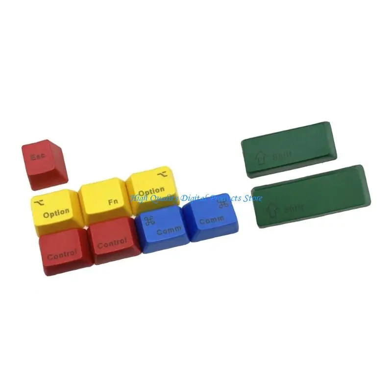 U2JE 10Key OEM Height RGBY CMYK Keycaps Set PBT Material Lasers Engraved Characters