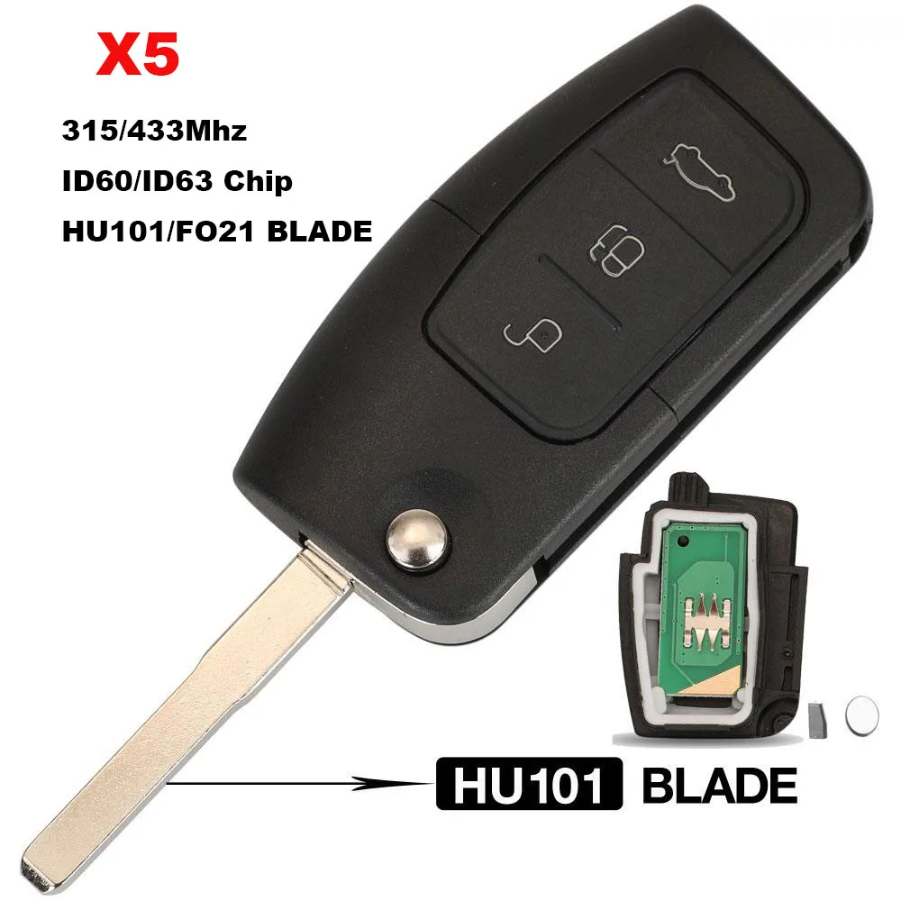 

jingyuqin X5 ASK 315/433 МГц, 2/3-кнопочный брелок дистанционного управления без ключа для Ford Focus Mondeo C Max S Max Galaxy Fiesta