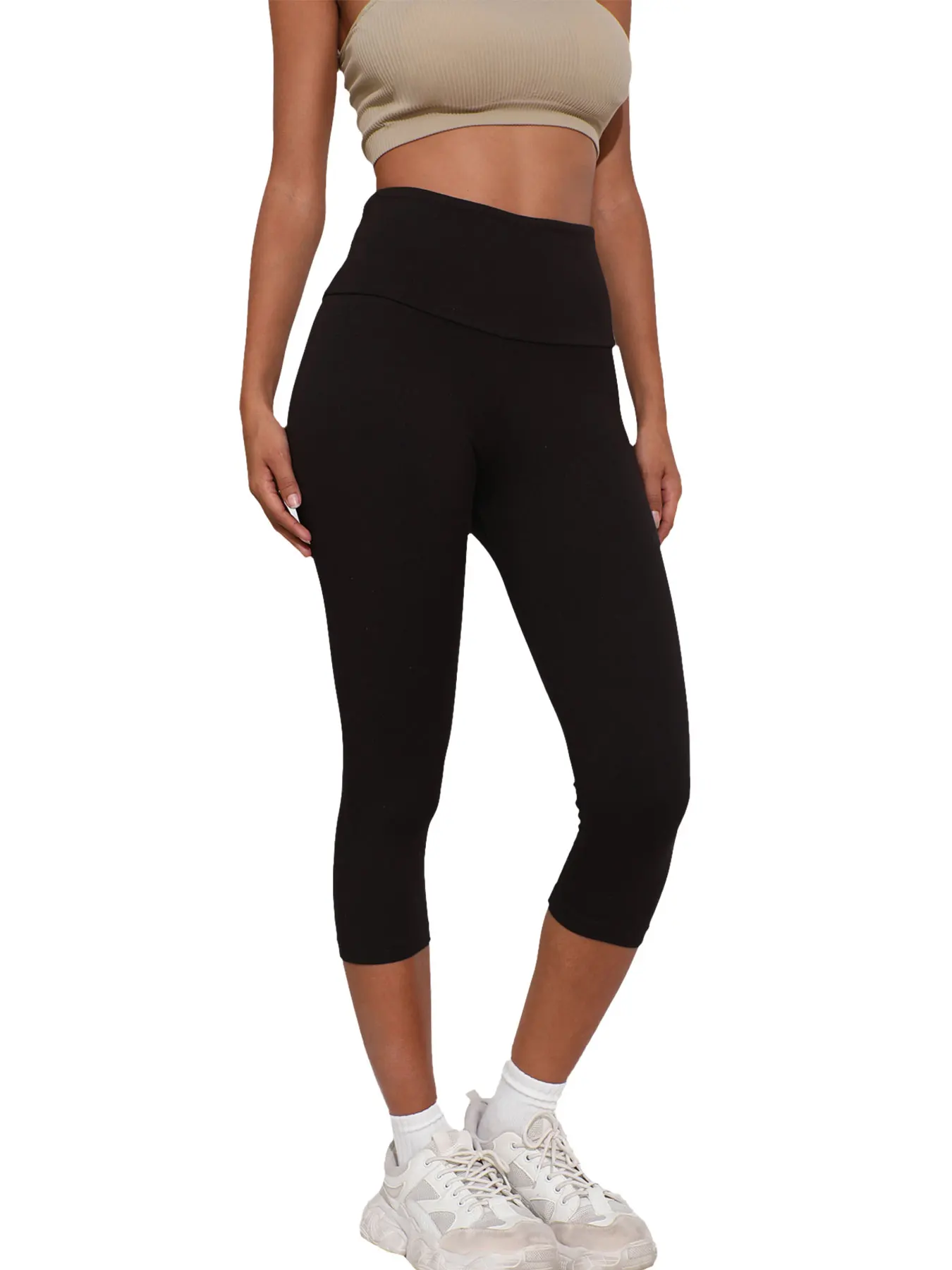 

Plus Size Leggings for Women Super soft High Waisted Tummy Control Yoga Capri Pants No See Through Workout Running Leggings