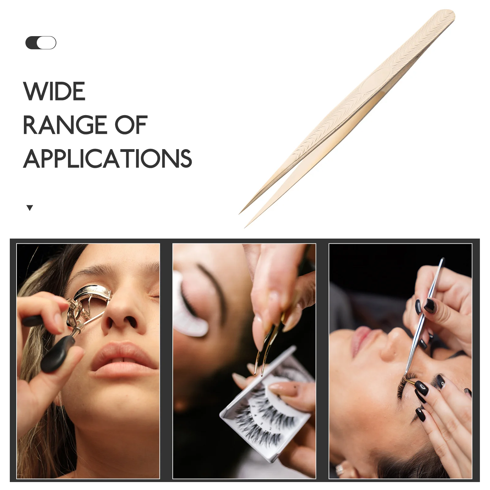 

Compact Lash Tweezer Stainless Steel Eyelash Applicator Tool Secure Curling Design Multi Functional Beauty Tool for Women Travel